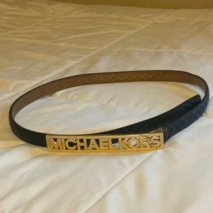 Women’s Michael Kors black leather/gold belt, 44 inches
